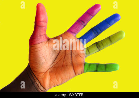 Si tratta di un immagine di una mano che rappresentano "divertimento e attenzione alla ricerca di' Foto Stock