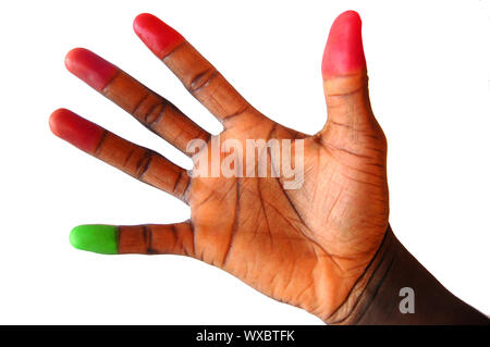 Si tratta di un immagine di una mano che rappresentano "divertimento e attenzione alla ricerca di' Foto Stock