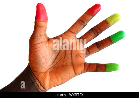 Si tratta di un immagine di una mano che rappresentano "divertimento e attenzione alla ricerca di' Foto Stock