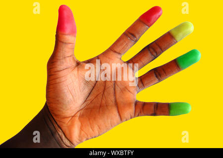 Si tratta di un immagine di una mano che rappresentano "divertimento e attenzione alla ricerca di' Foto Stock