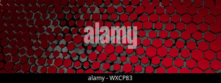 Rosso scuro dello sfondo esagonale Foto Stock