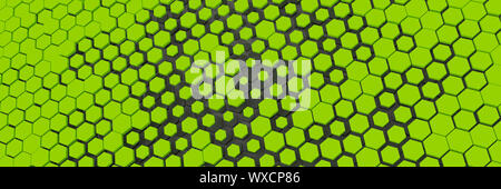 Verde Giallo sfondo esagonale Foto Stock