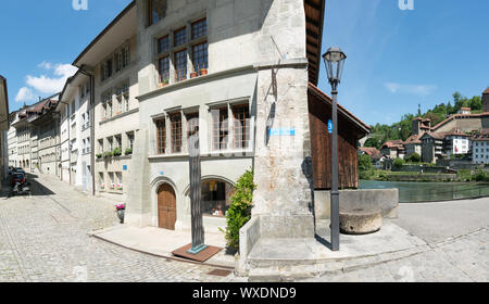 Friburgo, FR / Svizzera - 30 Maggio 2019: vista panoramica del luogo storico de Jean-Francois-Reyff Foto Stock