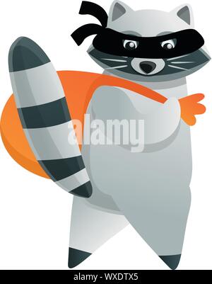 Procione ladro icona. Cartoon di raccoon scassinatore icona vettoriali per il web design isolato su sfondo bianco Illustrazione Vettoriale