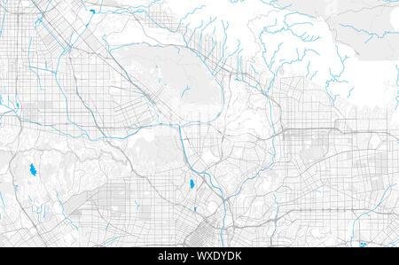 Ricco di vettore dettagliata mappa area di Glendale, California, Stati Uniti d'America. Mappa modello per arredamento di casa. Illustrazione Vettoriale