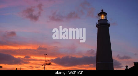 Faro al Tramonto a Punta del Este, Uruguay Foto Stock