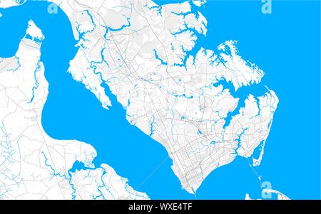 Ricco di vettore dettagliata mappa area di Newport News, Virginia, Stati Uniti d'America. Mappa modello per arredamento di casa. Illustrazione Vettoriale