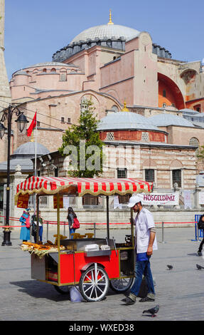 Istanbul, Provincia di Istanbul / Turchia: 17 Aprile, 2016: i venditori ambulanti in Istanbul vendendo la tipica Foto Stock