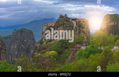 Vista panoramica del monastero di Varlaam Foto Stock