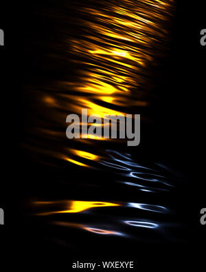 Acqua scura riflessioni luci di sfondo Foto Stock