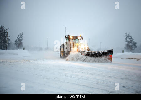 Aratro di neve Foto Stock