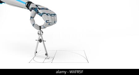 Robot umanoide Compass rapporto aureo Foto Stock