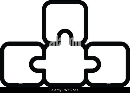 Puzzle Icona idea. Outline idea puzzle icona vettoriali per il web design isolato su sfondo bianco Illustrazione Vettoriale