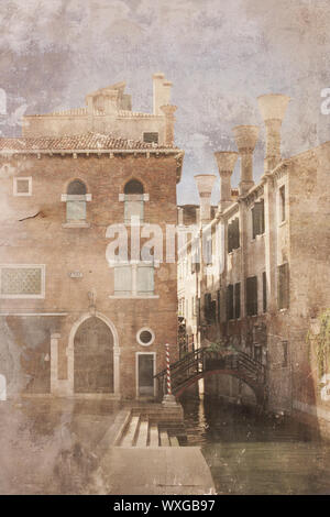 Bellissimo scorcio di Venezia in un vintage-vecchio effetto moda Foto Stock