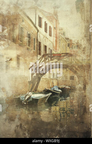 Bellissimo scorcio di Venezia in un vintage-vecchio effetto moda Foto Stock