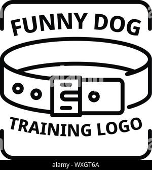 Fany cane formazione logo. Delineare fany addestramento del cane logo vettoriali per il web design isolato su sfondo bianco Illustrazione Vettoriale