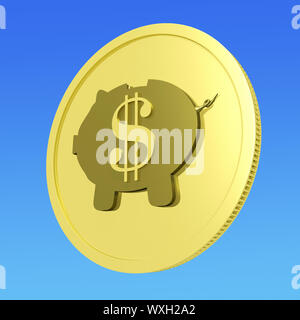 Dollar Piggy Coin mostra American Business ed economia Foto Stock