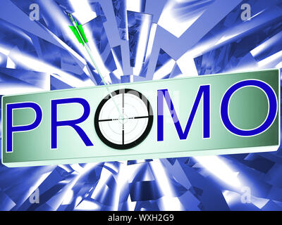 Promo mostra Sconto Promozione vendita a prezzo conveniente Foto Stock