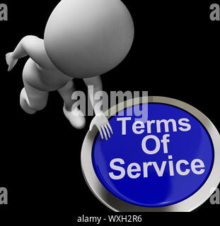 Termini di servizio pulsante che mostra i siti Web accordo e Condizioni Foto Stock