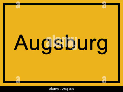 Tipico tedesco giallo segno città di Augsburg Foto Stock