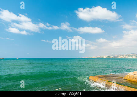 Crociati Castello del Mare di Sidone Saida nel Libano meridionale medio oriente Foto Stock