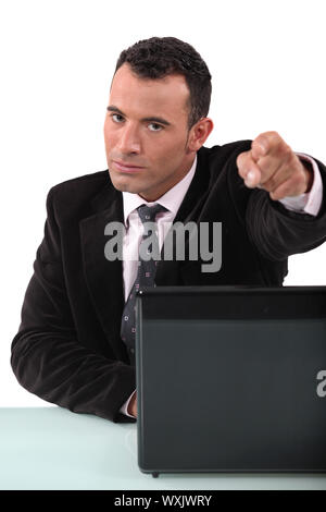 Un imprenditore rivolta Foto Stock