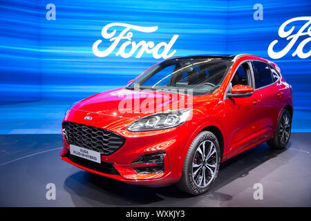 Francoforte, Deutschland. Xii Sep, 2019. Ford Kuga Plug in Hybrid, apertura del Salone internazionale IAA 2019 a Francoforte, su 12.09.2019. | Utilizzo di credito in tutto il mondo: dpa/Alamy Live News Foto Stock