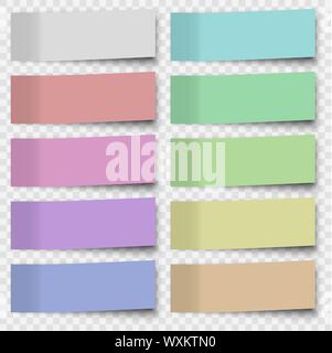 Serie di foglietti o Office fogli di carta isolato su sfondo trasparente Illustrazione Vettoriale