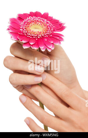 Professional manicurist facendo una manicure look naturale Foto Stock