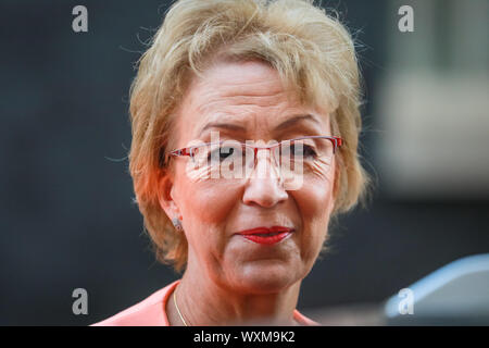 Westminster, Londra, Regno Unito. Xvii Sep, 2019. Andrea Leadsom, Segretario di Stato per gli affari, strategia energetica e industriale. I ministri di governo uscita n. 10 a seguito della riunione del gabinetto a Downing Street Credit: Imageplotter/Alamy Live News Foto Stock