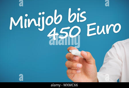 La scrittura a mano con un pennarello minijob bis 450 euro Foto Stock