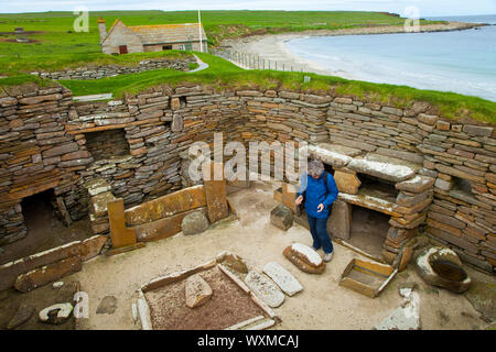 Poblado Neolitico Skara Brae, Continentale. Isole Orkney. Escocia.UK Foto Stock