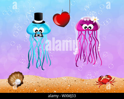 Meduse in amore Foto Stock