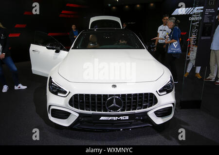 La vettura tedesca tuner AMG visualizza la Mercedes-AMG GT 63 S 4MATIC+ sport coupe Auto in 2019 Internationale Automobil-Ausstellung (IAA). (Foto di Michael Debets / Pacific Stampa) Foto Stock
