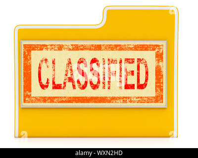 Classificato file che mostra i documenti privati o carte Foto Stock