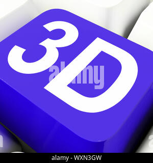 3d chiave illustrante tre dimensionale o dimensioni Foto Stock