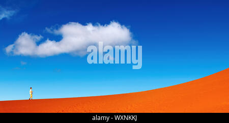 Dune di sabbia arrampicata, Namib Desert Foto Stock