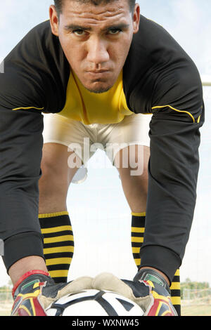 Grave Soccer Goalie Foto Stock