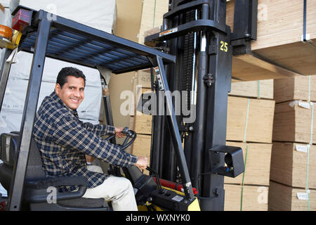 Carrello Driver sul carrello Foto Stock