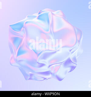Metallo liquido forma. Abstract olografiche in 3D elemento di design. Il rendering 3d. Foto Stock