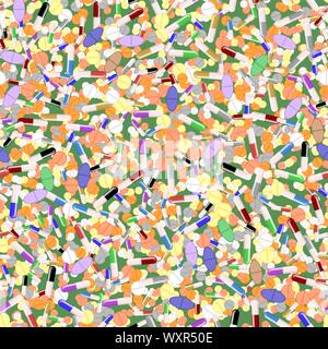Pillole colorate blister modello senza giunture Illustrazione Vettoriale
