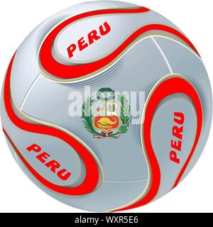 Il Perù soccer ball, Perù palla da tennis, palla peruviana Foto Stock