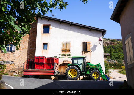 Motore agricoli, Vergisson, Borgogna e Saône-et-Loire, Bourgogne-Franche-Comté Regione, Francia Foto Stock