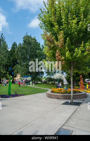 Scena da Pioneer Park in Puyallup, Washington. Foto Stock