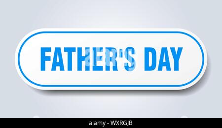 La festa del papà segno. padre arrotondati giorno adesivo blu. La festa del papà Illustrazione Vettoriale