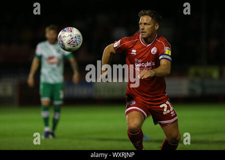 Crawley, Regno Unito. Xvii Sep, 2019. Crawley Town Dannie Bulman durante il Cielo lega Bet una corrispondenza tra la città di Crawley e Plymouth Argyle presso i popoli Pension Stadium in Crawley. Credito: teleobiettivo con immagini/Alamy Live News Foto Stock