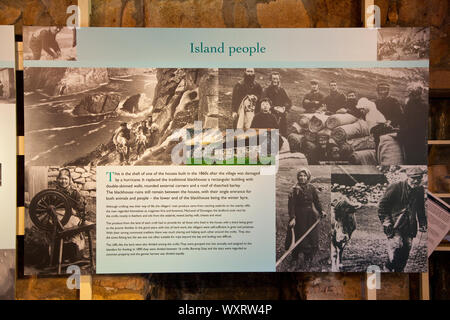 Museo del pueblo de St Kilda. Village BAIA. Isla St Kilda. Outer Hebrides. La Scozia, Regno Unito Foto Stock