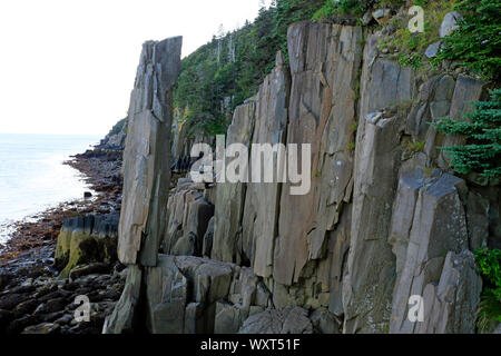 La roccia di bilanciamento o colonna di Long Island, Nova Scotia Foto Stock