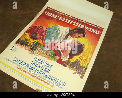 Film classico poster di Via col Vento 1940. Foto Stock