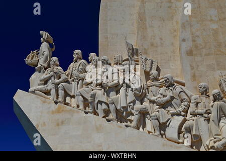 Il Padrao dos Descobrimentos (scultura Monumento alle Scoperte) nel quartiere Belem di Lisbona, Portogallo Foto Stock